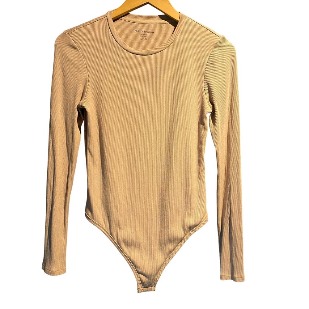 For Luv of Denim size large bodysuit Camel colored casual date night Comfy